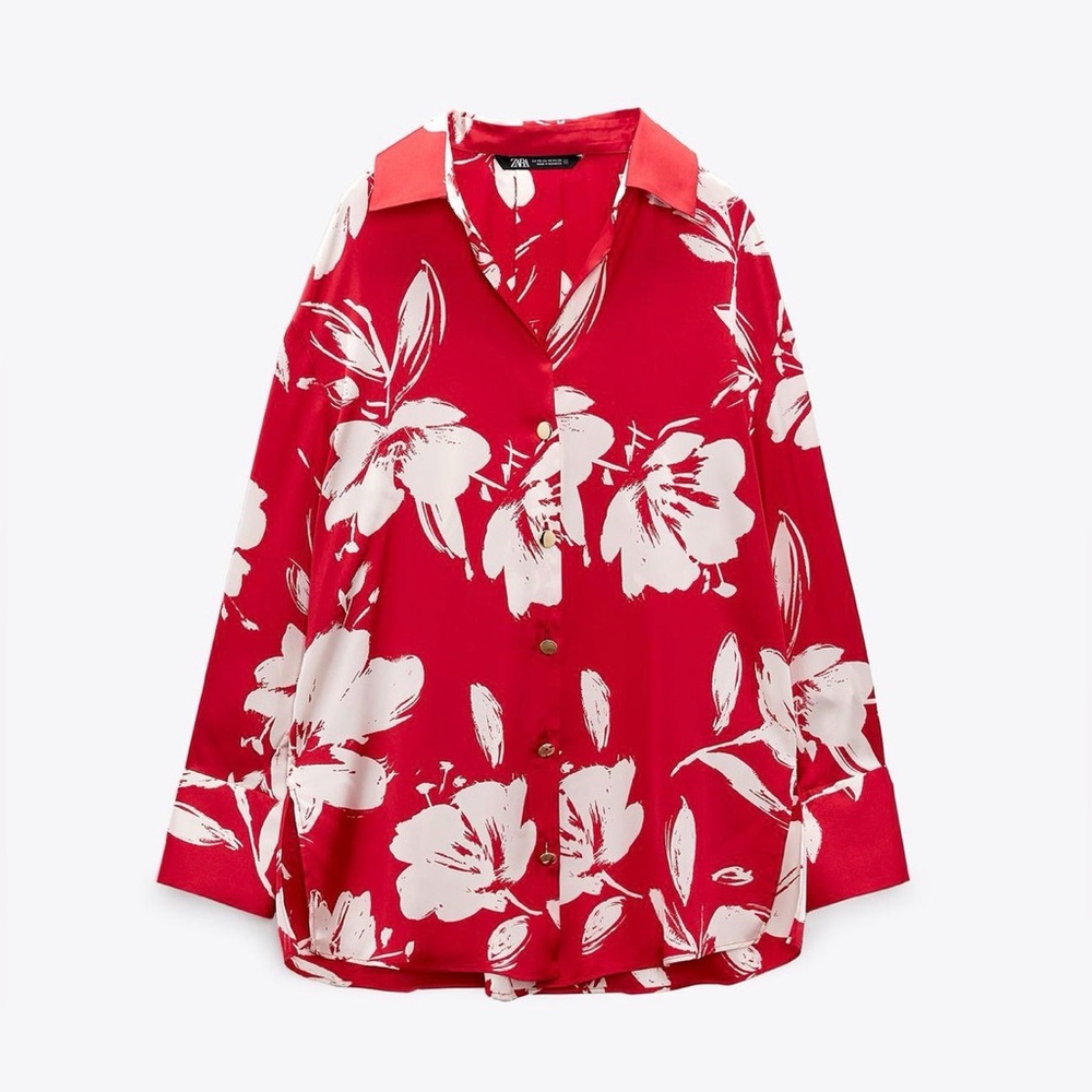 Zara printed floral top XS
